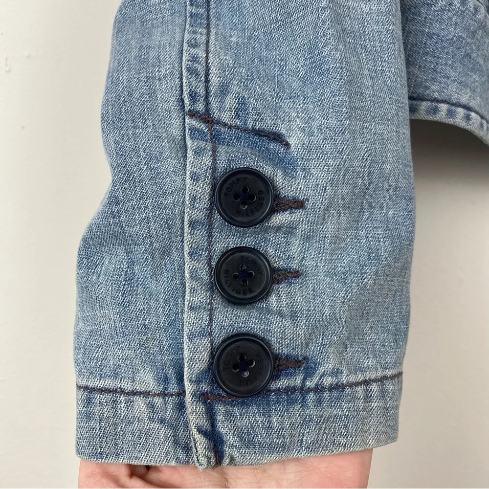 Tommy Hilfiger Light Blue Denim Double-Breasted Jacket - Picture 4 of 7